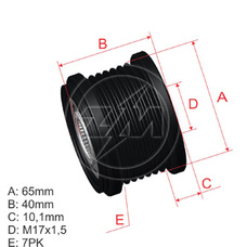 Imagen del producto *POLEA RUEDA LIBRE PV7 NISSAN FRONTIER 02-10. NAVARA C  2.5CRDI 08-14