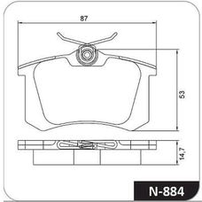 Imagen del producto PASTILLA DE FRENO TRAS AUDI A3. A4.   CTR C3. C4   PGT 2008. 308   VOLKSWAGEN GOLF. PASSAT. NIVUS. T-CROSS