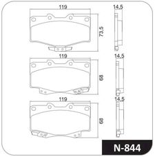 Imagen del producto PASTILLA DE FRENO DEL TOYOTA HILUX.4RUNNER.PRADO J100.TACOMA 2.7  3.0 (95-99)