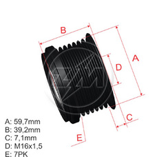 Imagen del producto *POLEA RUEDA LIBRE PV7 NISSAN TERRANO 2 2.7D. PATROL 3.0TD 98-10