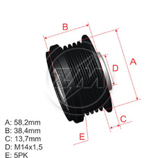 Imagen del producto *POLEA RUEDA LIBRE PV5 TOYOTA COROLLA. RAV4 C  2.0 D4-D