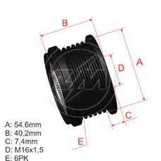 Imagen del producto *POLEA RUEDA LIBRE PV6 PGT 206 98-01  SZK GR VITARA C  2.0HDI