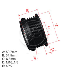 Imagen del producto *POLEA RUEDA LIBRE PV5 KIA CARNIVAL 2.9CRDI 01-10