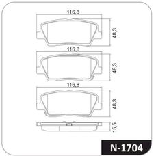 Imagen del producto PASTILLA DE FRENO TRAS KIA SORENTO (10-15). CARNIVAL (07-14). MOHAVE   HYUNDAI STA FE (10-18)