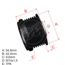 Imagen del producto *POLEA RUEDA LIBRE PV7 TOYOTA RAV4 2.4VVT-I 06-12