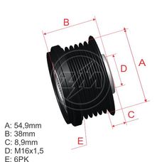 Imagen del producto *POLEA RUEDA LIBRE PV6 KIA SORENTO 2.4CVVT ( NAFTA) 10-15