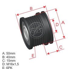 Imagen del producto *POLEA RUEDA LIBRE PV6 MERCEDES BENZ 202.210.209.SPRINTER 98-03