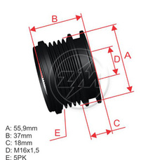 Imagen del producto *POLEA RUEDA LIBRE PV5 VOLKSWAGEN POLO. CADDY C 1.9SDI