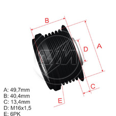 Imagen del producto *POLEA RUEDA LIBRE PV6 NISSAN VERSA. TIIDA. X-TRAIL