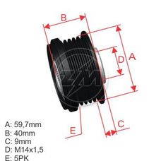 Imagen del producto *POLEA RUEDA LIBRE PV5 TOYOTA VITZ. YARIS. PLATZ